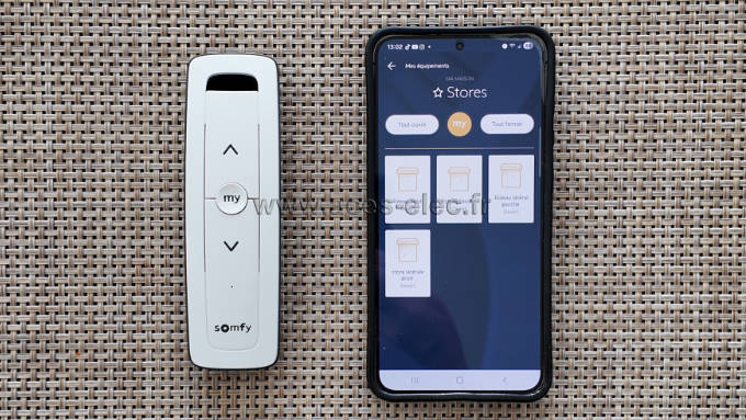 Télécommande Somfy et commande de store avec le téléphone