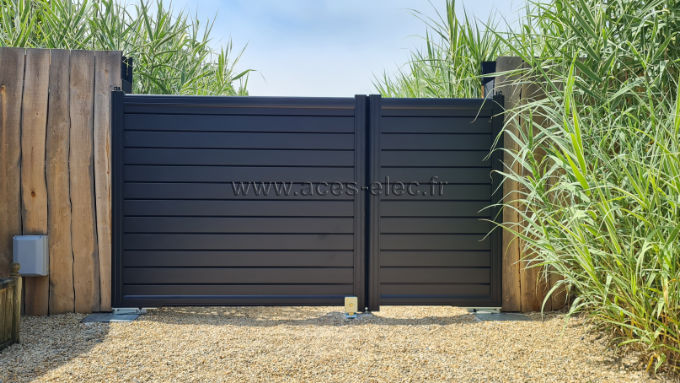 Portail battant 2/3 1/3 noir ral 9005